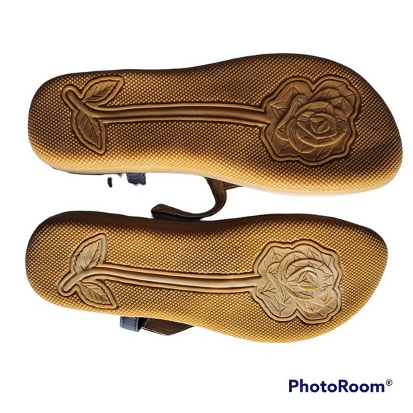 Women's Classic Bohemian Metal Buckle Thong Ankle Sandals Black Size 40 - Picture 8 of 10